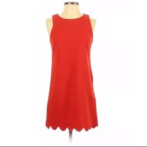 🌿Monteau Los Angeles Dress Red Scalloped Small